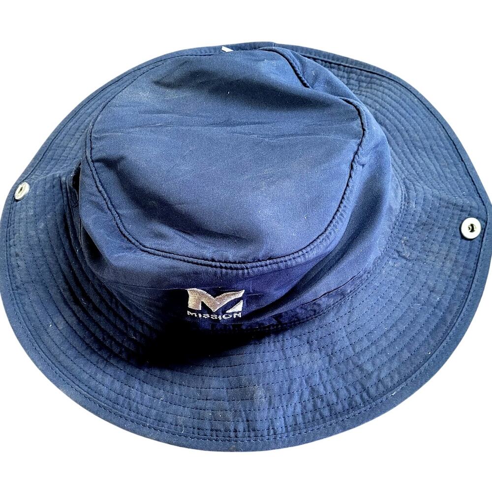 Mission Cooling Bucket Hat- UPF 50, 3” Wide Brim - One Size, Navy Blue